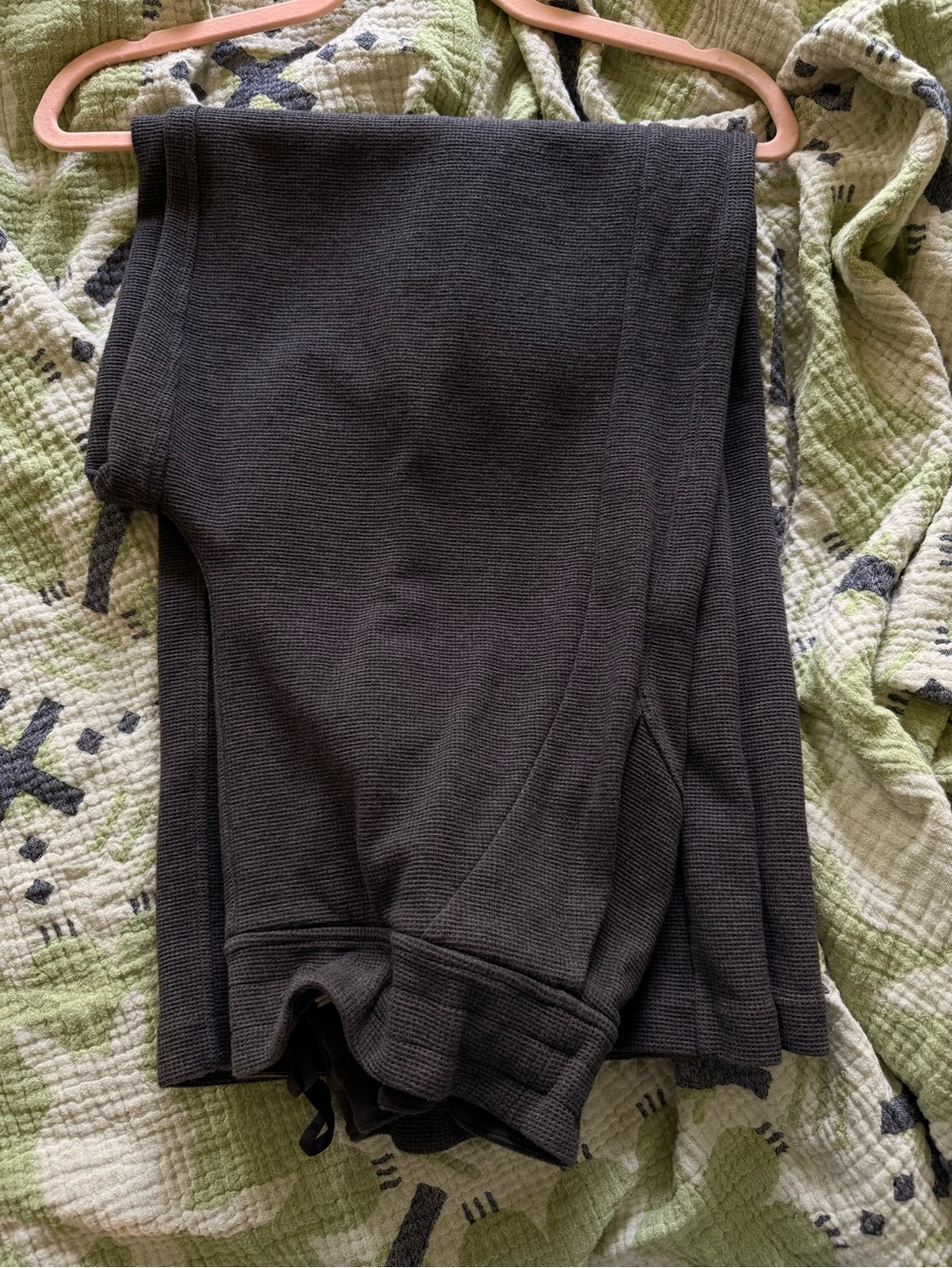 Lululemon Scuba Mid-Rise Wide-Leg Pant Waffle Heathered Graphite Grey Large
